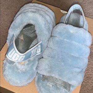 BABY BLUE UGG SLIDES womens